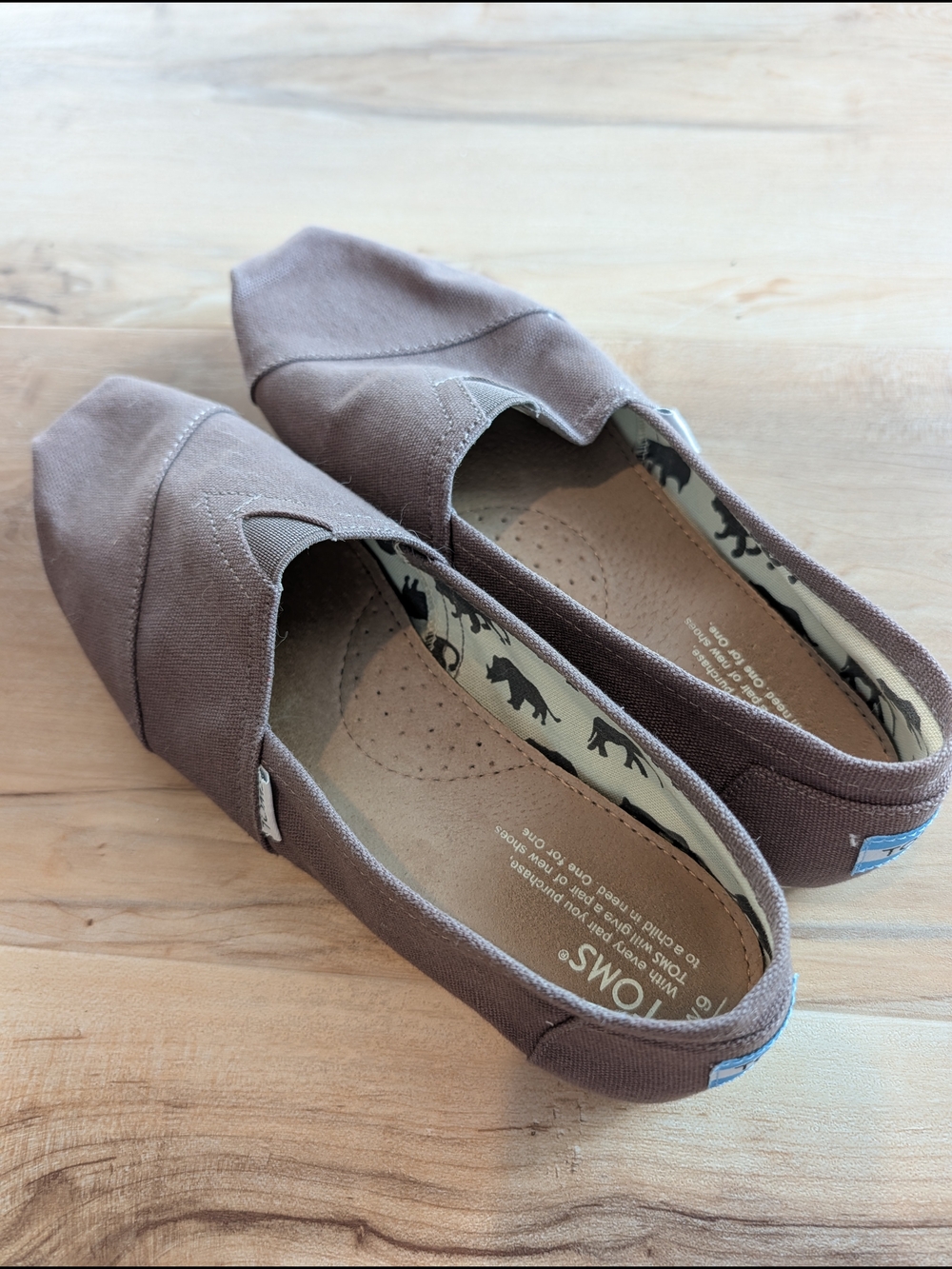 Gray Toms Canvas Flats